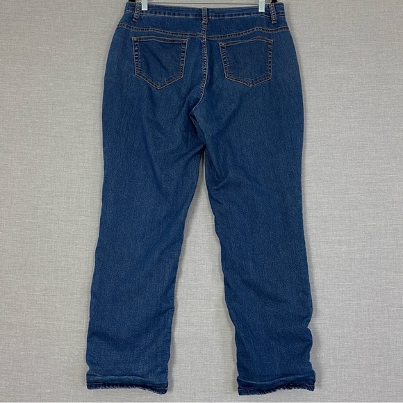 Bit & Bridle Fleece Lined Jeans Sz 12 Mid Rise Straight Leg - Picture 3 of 10